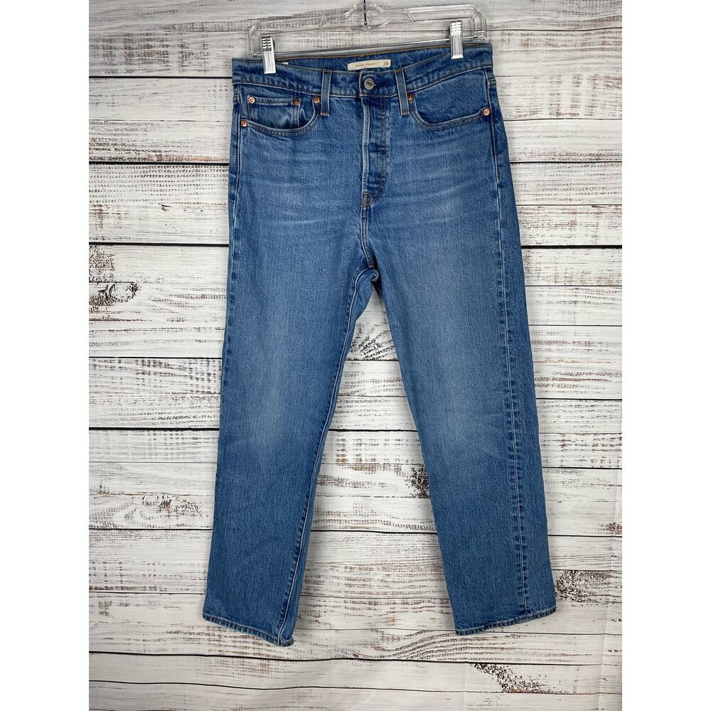 Levi’s Premium Wedgie Straight Jeans size 29 29x28 Stretch High Rise Button Fly